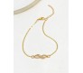 Double Dual Infinity Shape Anklets With Rhinestone Legs Adjustable Ankle Gold Chain for Women And Girls