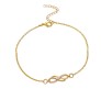 Double Dual Infinity Shape Anklets With Rhinestone Legs Adjustable Ankle Gold Chain for Women And Girls