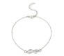 Double Dual Infinity Shape Anklets With Rhinestone Legs Adjustable Ankle Silver Chain for Women And Girls