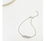 Double Dual Infinity Shape Anklets With Rhinestone Legs Adjustable Ankle Silver Chain for Women And Girls