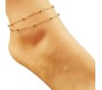 Gold Chain Anklet with Beads Ankle Bracelet for Women/Girls