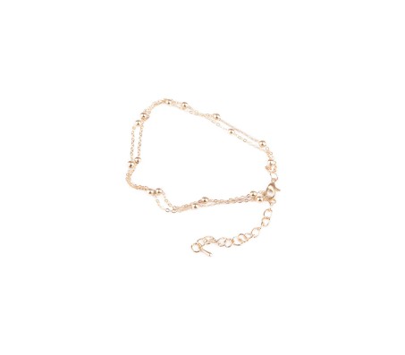 Gold Chain Anklet with Beads Ankle Bracelet for Women/Girls