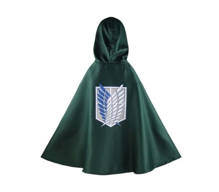 Attack On Titan Anime Inspired Green Cloak - Anime Cosplay Costume Cape Hoodie Dress Cosplay Costume Uniform Cape Green, L