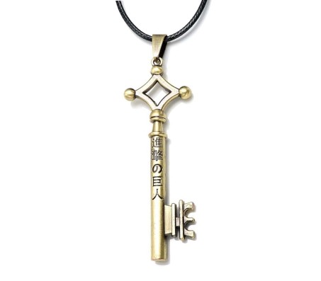 Attack On Titan Eren Key Pendant Necklace Cosplay Jewelry Anime Accessory for Men and Women