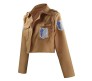 Anime Attack On Titan Jacket Inspired Scout Regiment Khaki - Anime Cosplay Costume Survey Corps Coat Bomber Jackets, M