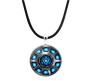 Superhero Iron Man Inspired Arc Reactor Triangle Blue Leather Pendant Necklace Fashion Jewellery Accessory for Men and Women