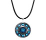 Superhero Iron Man Inspired Arc Reactor Triangle Blue Leather Pendant Necklace Fashion Jewellery Accessory for Men and Women