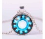 Superhero Iron Man Inspired Arc Reactor Silver Blue Pendant Necklace Fashion Jewellery Accessory for Men and Women