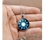 Superhero Iron Man Inspired Arc Reactor Silver Blue Pendant Necklace Fashion Jewellery Accessory for Men and Women