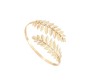1 Pc Gold Plated Greek Roman Laurel Swirl Leaf Bracelet Armband Upper Arm Open Cuff Band Armlet Wedding Bridal Adjustable Wrap Bangle for Women And Girls