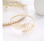 1 Pc Gold Plated Greek Roman Laurel Swirl Leaf Bracelet Armband Upper Arm Open Cuff Band Armlet Wedding Bridal Adjustable Wrap Bangle for Women And Girls