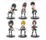 Attack on Titan Set of 6 Eren Yeager, Mikasa Ackermann, Levi Ackermann, Armin Arlert, Sasha Braus & Hange Zoe Action Figure Set for Car Dashboard, Decoration & Office Table Toy