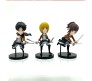 Attack on Titan Set of 6 Eren Yeager, Mikasa Ackermann, Levi Ackermann, Armin Arlert, Sasha Braus & Hange Zoe Action Figure Set for Car Dashboard, Decoration & Office Table Toy