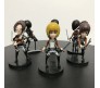 Attack on Titan Set of 6 Eren Yeager, Mikasa Ackermann, Levi Ackermann, Armin Arlert, Sasha Braus & Hange Zoe Action Figure Set for Car Dashboard, Decoration & Office Table Toy