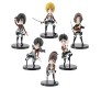 Attack on Titan Set of 6 Eren Yeager, Mikasa Ackermann, Levi Ackermann, Armin Arlert, Sasha Braus & Hange Zoe Action Figure Set for Car Dashboard, Decoration & Office Table Toy