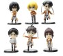 Attack on Titan Set of 6 Eren Yeager, Mikasa Ackermann, Levi Ackermann, Armin Arlert, Sasha Braus & Hange Zoe Action Figure 7-8 CM for Car Dashboard, Decoration & Office Table Toy