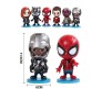 Avenger Set of 6 Iron Man Spider Man Black Panther Action Figure Bobblehead 10 cm for Car Dashboard, Cake Decoration, Office Desk and Study Table Multicolor