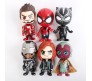 Avenger Set of 6 Iron Man Spider Man Black Panther Action Figure Bobblehead 10 cm for Car Dashboard, Cake Decoration, Office Desk and Study Table Multicolor