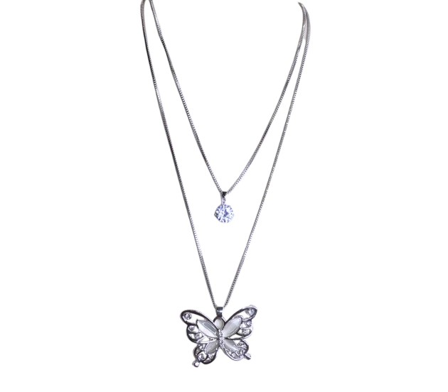 Wholesale Women'S Statement Diamond Butterfly Pendant Necklace