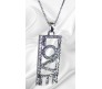 Fashion Big Love Word Crystal Silver Long Chain Stylish Pendant Necklace Multilayer Double Line with Solitaire Jewelry Party or Daily Casual Wear for Women and Girls White Silver