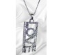 Fashion Big Love Word Crystal Silver Long Chain Stylish Pendant Necklace Multilayer Double Line with Solitaire Jewelry Party or Daily Casual Wear for Women and Girls White Silver