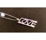 Fashion Big Love Word Crystal Silver Long Chain Stylish Pendant Necklace Multilayer Double Line with Solitaire Jewelry Party or Daily Casual Wear for Women and Girls White Silver