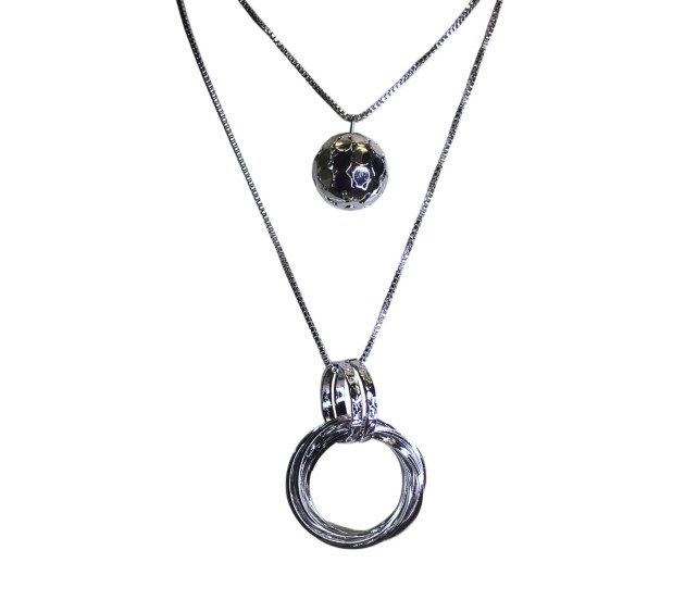 Men´s necklace double ring chain