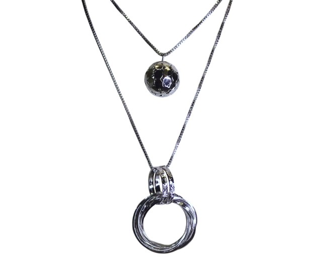 Double Circle Necklace Silver | Susi Cala Jewelry