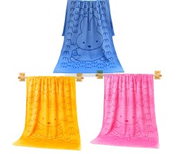 Microfibre Soft Cotton 50x100cm Set of 3 Bath Towels Extra Soft Towel Quick Dry Strong Water Absorbent Bathing Towel For Baby Infants 0-12 Months New Born Babies Boys Girls Kids Multicolor