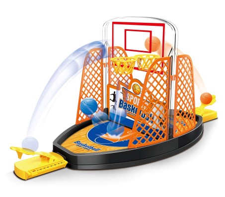 Indoor Basketball Board Game Tabletop Sport 2 Player Mini Basketball Set Turn Based Board Game Toy for Kids 4+ Years
