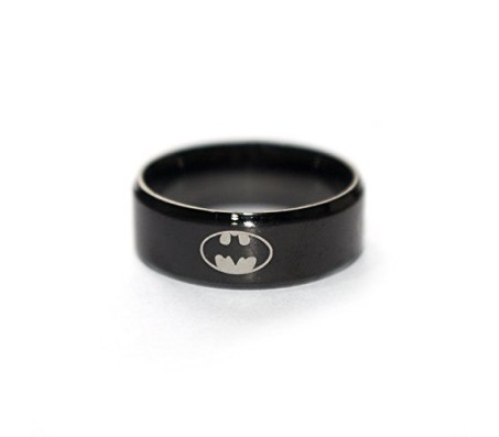 Batman Inspired Bat Symbol Black Ring Casual Everyday Fashion for Men and Boys