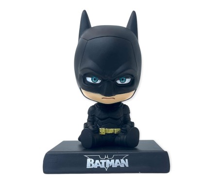 Batman Bobble Head for Car Dashboard with Mobile Holder Action Figure Toys Collectible Bobblehead Showpiece For Office Table Desk Top Toy For Kids and Adults Multicolor