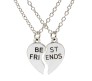 Heart Locket Couple Best Friends 2 PCS Combo for BFF Bestfriend Pendant Necklace with 2 Chain for Girls Bestie Birthday Gift Silver