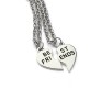 Heart Locket Couple Best Friends 2 PCS Combo for BFF Bestfriend Pendant Necklace with 2 Chain for Girls Bestie Birthday Gift Silver