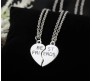 Heart Locket Couple Best Friends 2 PCS Combo for BFF Bestfriend Pendant Necklace with 2 Chain for Girls Bestie Birthday Gift Silver