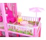 Big Size Large 156 Pcs Mansion Pink Doll House 2.2 Foot x 2.1 Foot x 6 Inch with Dolls and All Doll House Furniture and Accessory for Girls 