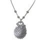 Traditional Oxidized German Silver Big Size Intricate Peacock Design Large Pendant Chain Necklace for Women and Girls