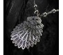 Traditional Oxidized German Silver Big Size Intricate Peacock Design Large Pendant Chain Necklace for Women and Girls