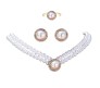Double Strand Faux Pearl Necklace 17 Inches Motimala With Matching Studs Earrings & Ring Pearl Combo Set a Stylish Fancy Moti Choker Jewellery Set for Women & Girls