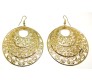 Big Round Gold Plated Multi Layer Hoop With Design Party Wedding Earrings