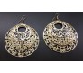 Big Round Gold Plated Multi Layer Hoop With Design Party Wedding Earrings