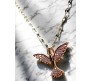 Bird Phoenix Open Wings Freedom Rhinestone Crystal Studded Pendant Rose Gold Plated Necklace With Chain Fashion Jewellery Stylish For Women And Girls
