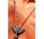 Bird Phoenix Open Wings Freedom Rhinestone Crystal Studded Pendant Silver Plated Necklace With Chain Fashion Jewellery Stylish For Women And Girls