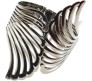 Adjustable Open Cuff Black Fancy Bracelet Angel Wing Party Style Punk Wear for Girls and Women