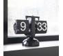 Retro Style Flip Clock with Gear Desk Shelf Classic Mechanical Digital Display Dynamic Flip Down Clock Battery Powered Home & Office Decor Black Silver D2