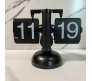 Retro Style Flip Clock with Gear Desk Shelf Classic Mechanical Digital Display Dynamic Flip Down Clock Battery Powered Home & Office Decor Black Silver D2