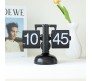 Retro Style Flip Clock with Gear Desk Shelf Classic Mechanical Digital Display Dynamic Flip Down Clock Battery Powered Home & Office Decor Black Silver D2