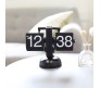 Retro Style Flip Clock with Gear Desk Shelf Classic Mechanical Digital Display Dynamic Flip Down Clock Battery Powered Home & Office Decor Black Silver D2