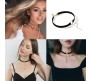 Black Velvet Neck Choker Necklace Simple Boho Punk Choker Collar Western Goth Necklace for Girls & Women DC2L