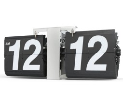 Retro Style Flip Clock with Gear Desk Shelf Classic Mechanical Digital Display Dynamic Flip Down Clock Battery Powered Home & Office Decor Black Silver